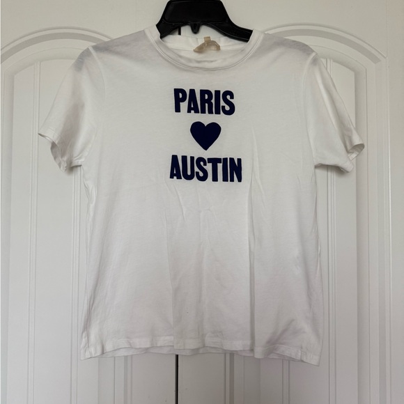 Sezane t shirt white Austin ❤️ Paris size xs limited edition great condition - Picture 1 of 4